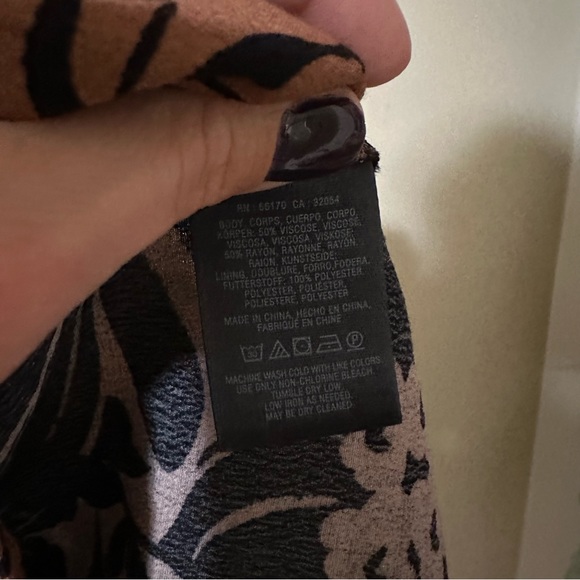 NEW Anthropologie Maeve Mirabilis Batwing Kimono Sleeve Knee Length Dress Brown - Picture 9 of 10